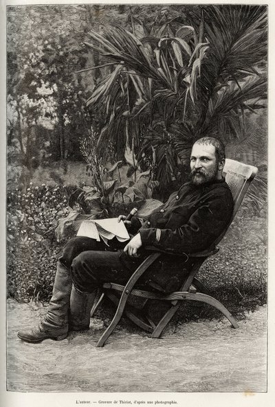 صورة شخصية للمؤلف الدكتور تشارلز إدوارد هوكوارد (1853-1911) ، تخصص طبي من الدرجة الأولى. نقش لـ Thiriat ، لتوضيح قصة "" Trente mois au Tonkin "للدكتور تشارلز إدوارد هوكوارد (1853-1911) ، في عام 1885 ، في Le Tour du monde ، مجلة nouveau بواسطة هنري تيريات