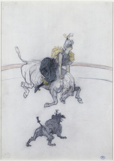 في السيرك: التحية (Au Circque: Le Salut) 1899 (قلم رصاص وطباشير وقلم تلوين على ورق) بواسطة هنري دي تولوز لوتريك
