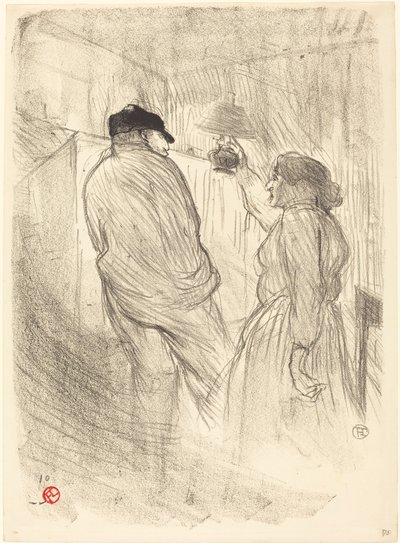 At the Theatre-Libre: Antoine in Worry Au Théatre-Libre: Antoine in Worry، 189 بواسطة هنري دي تولوز لوتريك