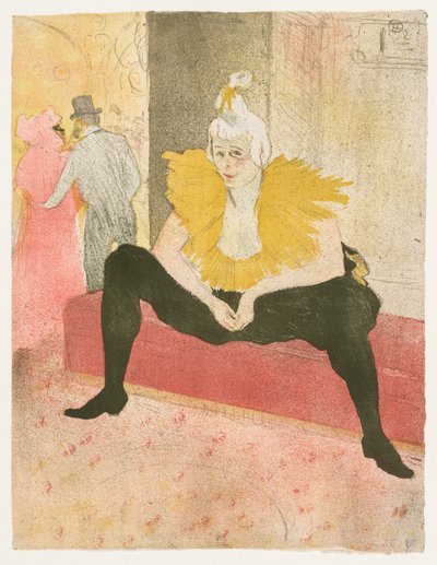 Elles: The Seated Clown ، Mlle Cha-u-Ka-o ، 1896. بواسطة هنري دي تولوز لوتريك