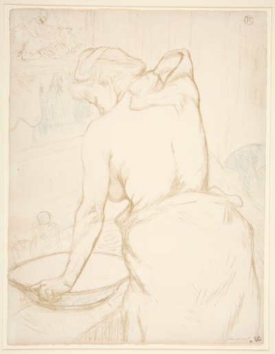 Femme qui se lave، la toilette (Woman at her Toilette، Washing Herself) ، من سلسلة Elles بواسطة Henri de Toulouse-Lautrec