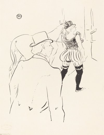 In the Wings of the Folies-Bergere: السيدة Lona Barrison مع مديرها وزوجها ، 1895. بواسطة هنري دي تولوز لوتريك