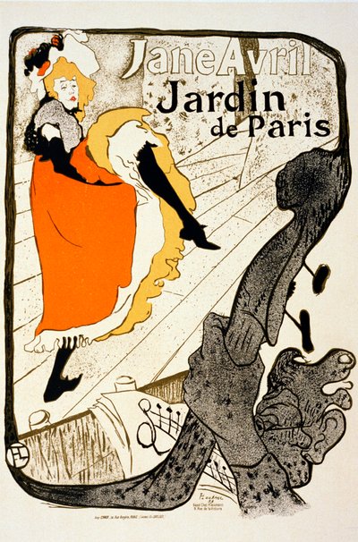 جين أفريل في Jardin de Paris ، 1893. بواسطة هنري دي تولوز لوتريك