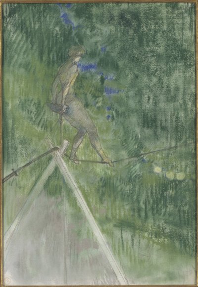 The Rope Dancer (مشاية الحبل المشدود) - The Rope Dancer ، بواسطة تولوز لوتريك ، هنري ، دي (1864-1901). باستيل على ورق. الأبعاد: ٤٧ × ٣٢ سم. المتحف الوطني ستوكهولم بواسطة هنري دي تولوز لوتريك