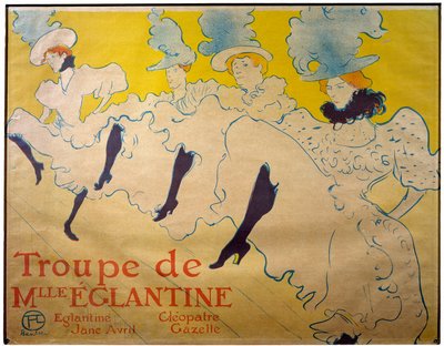 ملصق لفرقة Mademoiselle Eglantine. راقصات الكباريه. طباعة حجرية لهنري دي تولوز لوتريك (تولوز لوتريك بواسطة هنري دي تولوز لوتريك