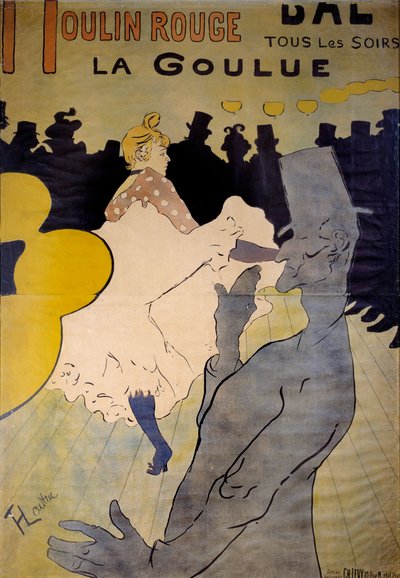 ملصق ملهى "La goulue" في مولان روج. رسم هنري دي تولوز لوتريك (1864-1901) 1891 بروكسل ، متحف Ixelles بواسطة هنري دي تولوز لوتريك