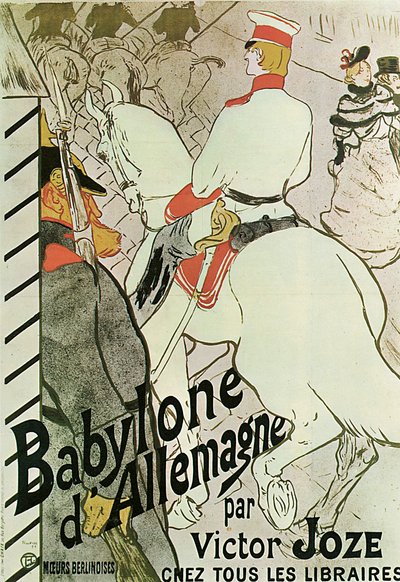ملصق للكتاب Babylone dAllemagne بقلم فيكتور جوزي ، ١٨٩٤. بواسطة هنري دي تولوز لوتريك