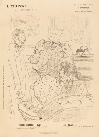 Rosmersholm ، Le Gage1897. بواسطة هنري دي تولوز لوتريك
