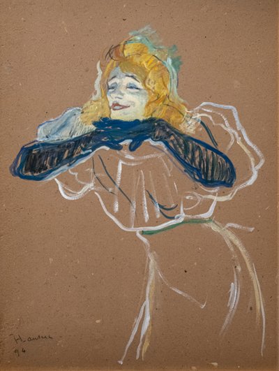 إيفيت جيلبرت تغني "Linger، Longer، Loo" 1894 (زيت على ورق مقوى) بواسطة هنري دي تولوز لوتريك
