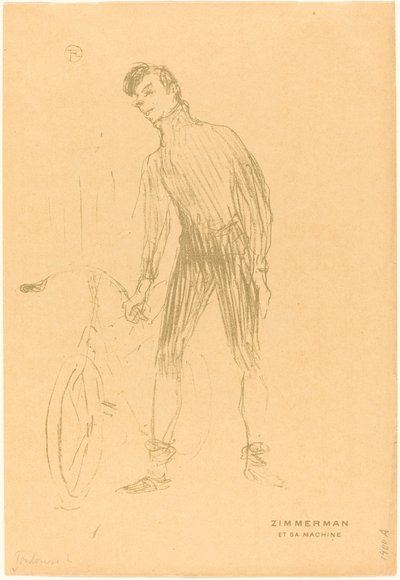 Zimmerman et sa machine Zimmerman and His Machine، 1895. بواسطة هنري دي تولوز لوتريك