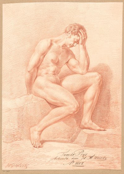 رجل جالس عاريًا ، يُرى من الجانب (الجائزة الثانية 1807) بواسطة هنريكوس فرانسيسكوس ويرتز