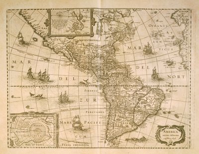 Map of the Americas by Henricus Hondius بواسطة هنريكوس هونديوس