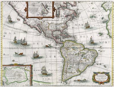خريطة الأمريكتين ، 1631 بواسطة Henricus Hondius II