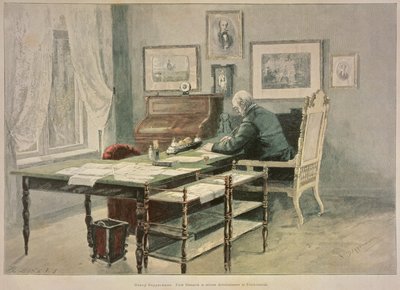 الأمير بسمارك في دراسته في Friedrichsruh ، c.1890 بواسطة هنرييت ديبرمان