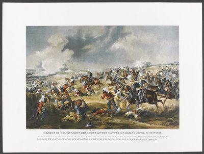 المسؤول عن جلالة الملك. التنين الخفيف الرابع عشر في معركة رامنوغور ، 22 نوفمبر 1848 ، نقشها جيه هاريس ، حوالي 1851 (صورة فوتوغرافية ملونة) بواسطة هنري (بعد) مارتنز