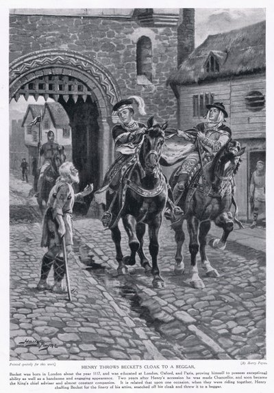 هنري يلقي عباءة بيكيت على متسول AD1117 ، 1920 بواسطة هنري أ. باين