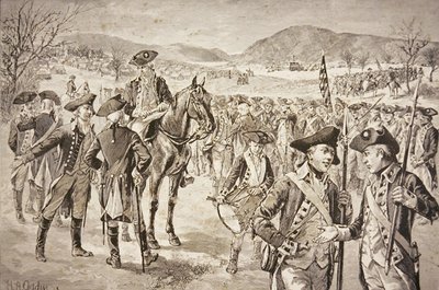 حل الجيش القاري الأمريكي في نيو ويندسور ، نيويورك ، أوائل نوفمبر 1783 (ليتو) بواسطة هنري الكسندر (بعد) أوغدن