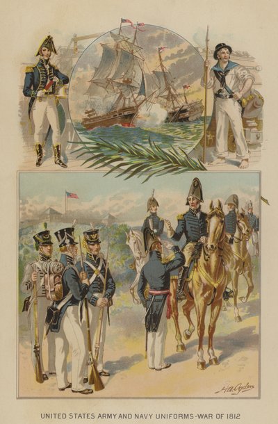 الزي الرسمي للجيش والبحرية للولايات المتحدة - حرب عام 1812 (كروموليثو) بواسطة هنري الكسندر (بعد) أوغدن