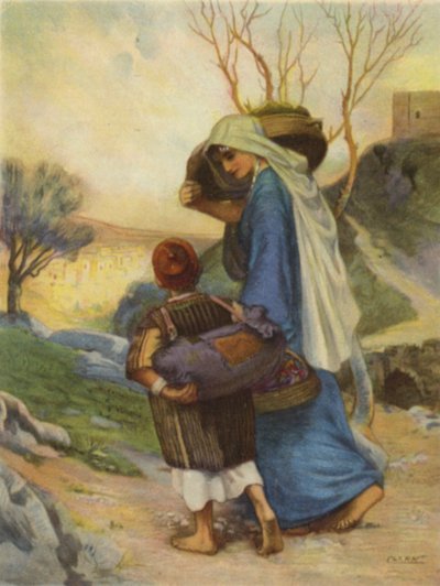 امرأة سلوام تأخذ طعامها إلى المنزل (لون ليثو) بواسطة هنري أندرو هاربر