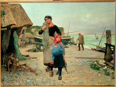 الصيادون العائدين بشباكهم ، 1882 بواسطة هنري بيكون