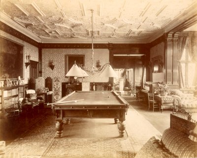 غرفة البلياردو في أسكوت هاوس ، باكينجهامشير ، 1889. بواسطة هنري بيدفورد ليمير