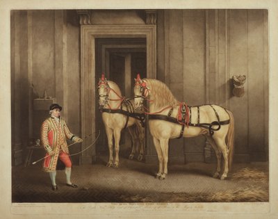 اثنان من خيول جلالة الملك ، نقشها ويليام وارد ، 1 سبتمبر 1800 (mezzotint) بواسطة هنري برنارد شالون