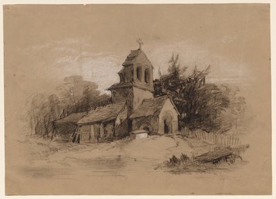 الكنيسة في المناظر الطبيعية ، 1800s. بواسطة هنري برايت
