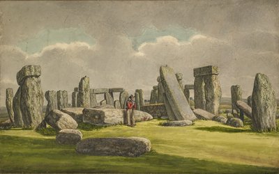 ستونهنج من WSW ، تظهر الآثار مع الجندي ، 1824-1839 بواسطة هنري براون