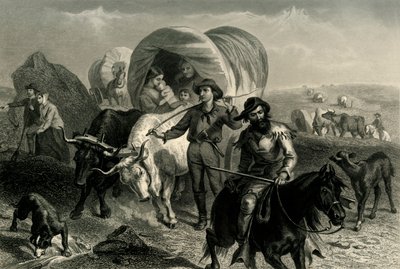 "المهاجرون يعبرون السهول" ، 1869 ، 1874. بواسطة هنري بريان هول جونيور