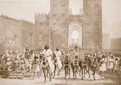 دخول سايروس إلى بابل ، توضيح من "تاريخ الأمم لهتشينسون" بواسطة هنري تشارلز سيبينجز رايت