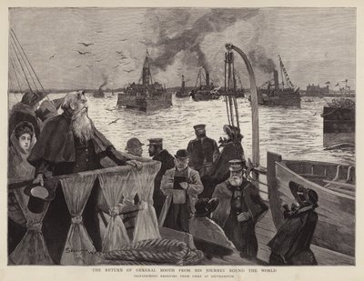 General William Booth, British founder of the Salvation Army, arriving back at Southampton after his world tour بواسطة هنري تشارلز سيبينجز رايت