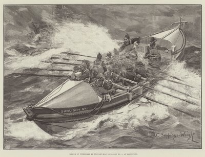 إنقاذ الصيادين بواسطة ضوء الشمس رقم 1 لقارب الحياة ، في لاندودنو بواسطة Henry Charles Seppings Wright