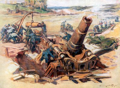 370 هاون في العمل ، 1918 ، 1926 بواسطة هنري شيفر