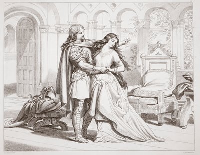 مقابلة Hereward الأولى مع Torfrida ، صورة توضيحية من Hereward the Great بواسطة Charles Kingsley ، الحانة. عام 1870 ، نقشها سي جي لويس (نقش ألواح الصلب) بواسطة هنري كورتني سيلوس