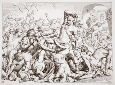 كيف قام Hereward بمسح Bourne من الفرنسيين ، التوضيح من Hereward the Great بواسطة Charles Kingsley ، الحانة. عام 1870 ، نقشها سي جي لويس (نقش ألواح الصلب) بواسطة هنري كورتني سيلوس