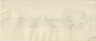 Lichfield - North View (بعيد): الرسم بقلم الرصاص ، و [1788-1855] (رسم) بواسطة هنري كرزون ألبورت