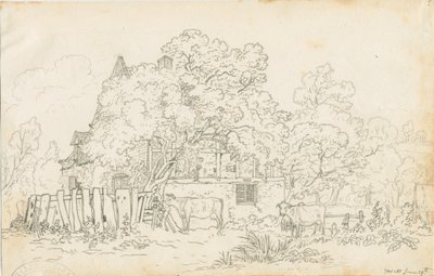 Yoxall - Old Farm House: رسم بالقلم الرصاص ، بدون تاريخ [c 1815] بواسطة هنري كرزون ألبورت