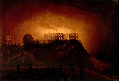 قلعة نوتنغهام على النار ، 10 أكتوبر 1831 ، منتصف القرن التاسع عشر بواسطة هنري داوسون