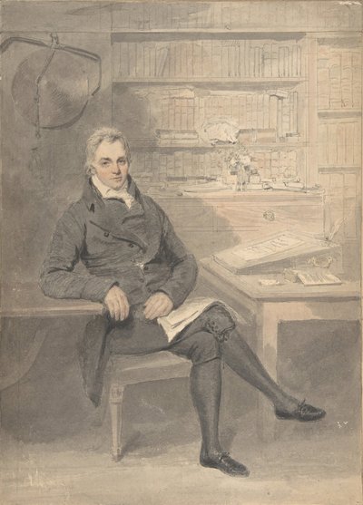 صورة لرجل جالس أمام مكتب للكتابة ، 1795-1800. بواسطة هنري إدريدج