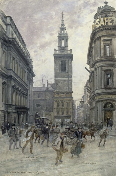 سانت ستيفنز والبروك ومنشن هاوس ، c.1895 ، بواسطة هنري إدوارد تدمرش