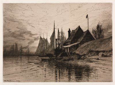 مساء ، ميناء نيويورك ، 1884. بواسطة هنري فارر