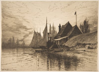 مساء ، ميناء نيويورك ، 1884. بواسطة هنري فارر