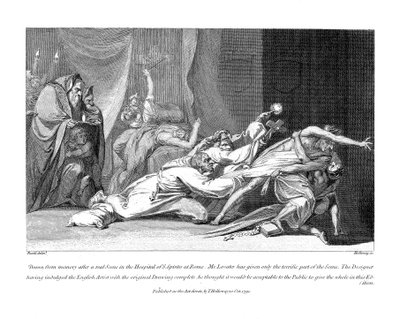 محاولة طرد الأرواح الشريرة التي تمتلك مريضًا في مستشفى سان سبيريتو ، روما ، 1792 بواسطة يوهان هاينريش فوسلي