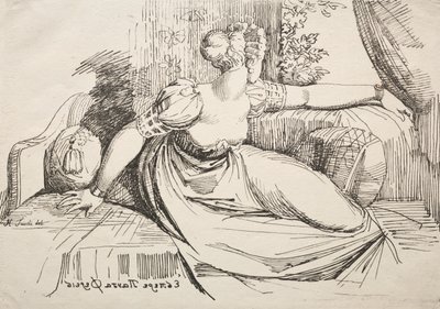 عينات من Polyautography: Woman on a Sofa. بواسطة يوهان هاينريش فوسلي