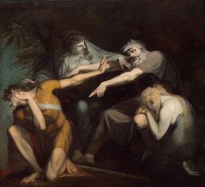 Ödipus يلعن ابنه Polyneikes. 1786 بواسطة يوهان هاينريش فوسلي