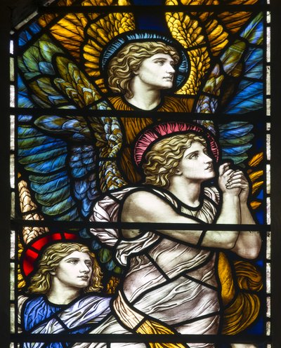 Buckland ، St Mary ، James Powell & Sons ، Henry Holiday ، The Barcote Chapel ، مدح الملائكة ، 1889 بواسطة هنري عطلة