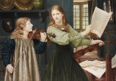 لوحات ما قبل الرفائيلية: Duet par Holiday ، Henry (1839-1927). لوحة مائية على كرتون ، 78 × 108. مجموعة خاصة بواسطة هنري عطلة