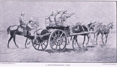 عربة تلغراف ميدانية ، من بعد بريتوريا: حرب العصابات التي نشرتها Harmsworth Bros Limited ، 1901 بواسطة هنري إنجليس جودريل شيلدون ويليامز