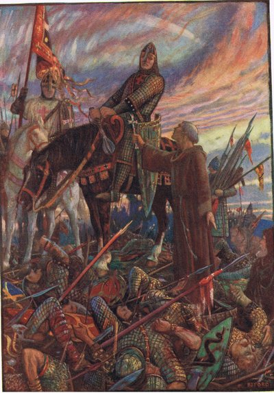 بعد معركة هاستينغز ، رسم توضيحي من "تاريخ إنجلترا" بقلم روديارد كيبلينغ ، 1911 بواسطة هنري العدل فورد