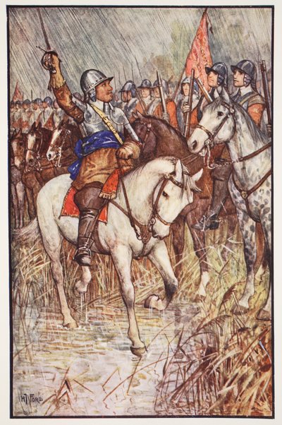 كرومويل و Ironsides ، التوضيح من "تاريخ إنجلترا" بواسطة CRL Fletcher و Rudyard Kipling ، 1911 بواسطة هنري العدل فورد